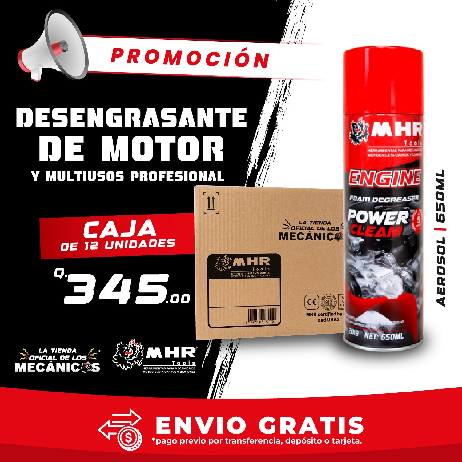 Caja de 12 Pcs de Desengrasantes de Moto y Multiusos