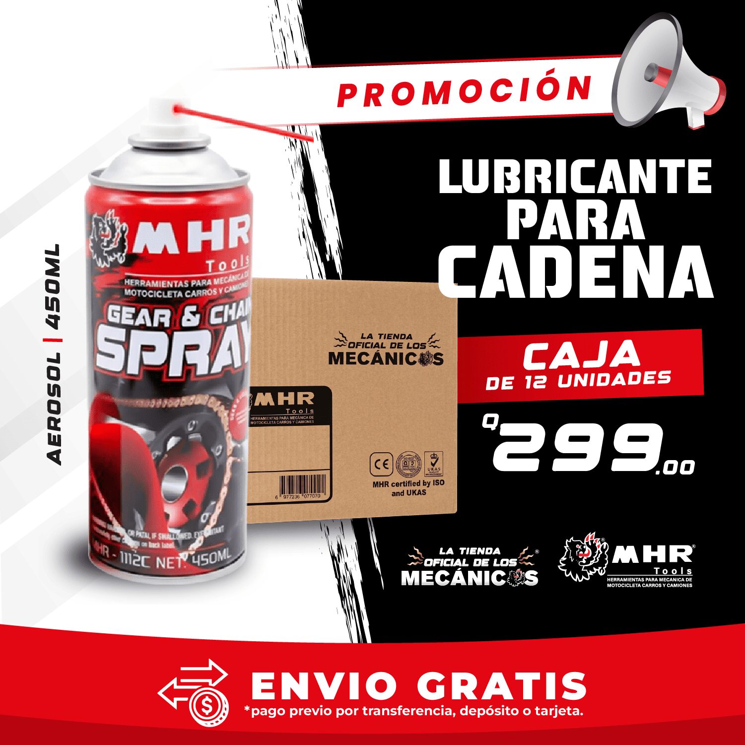 Caja de 12 Lubricantes para Cadena