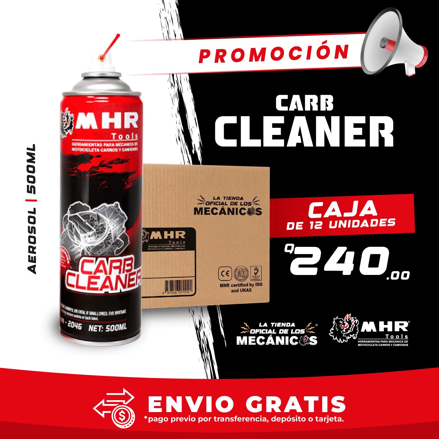 Caja de 12 Pcs de Carb Cleaner